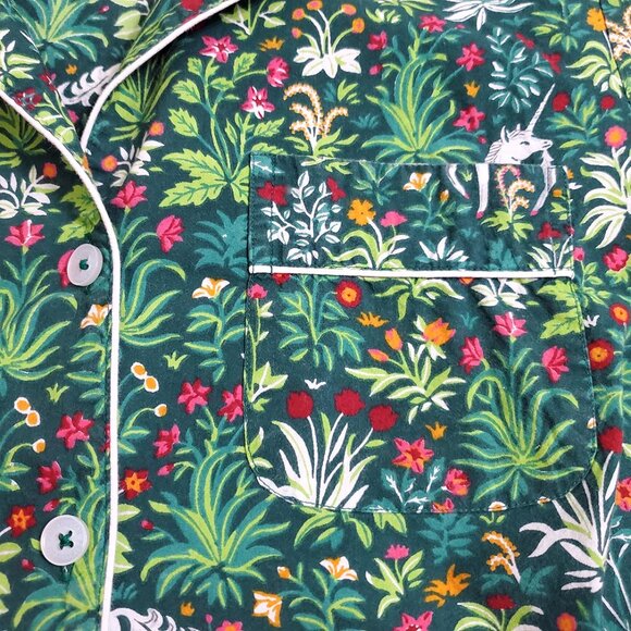 PrintFresh Pajama Top M Unicorn's Garden Juniper Organic Cotton Short Sleeve - Picture 7 of 13